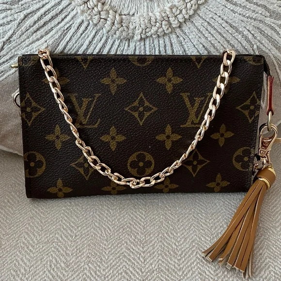 LOUIS VUITTON Authentic Zippy Pouch Monogram Unbranded Good Chain & Tassel - Picture 2 of 9